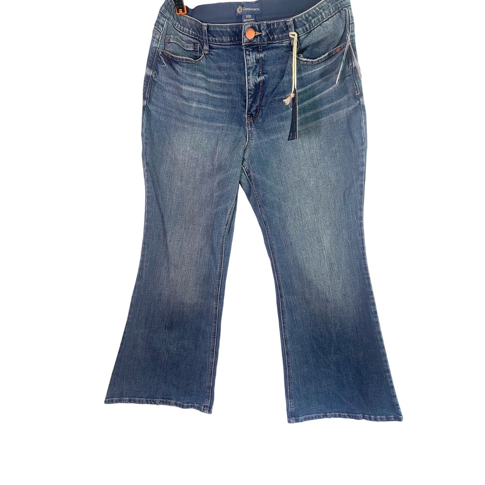 NWT Democracy Ab Solution Out There Flare Jeans Womens 16 Petite High Rise